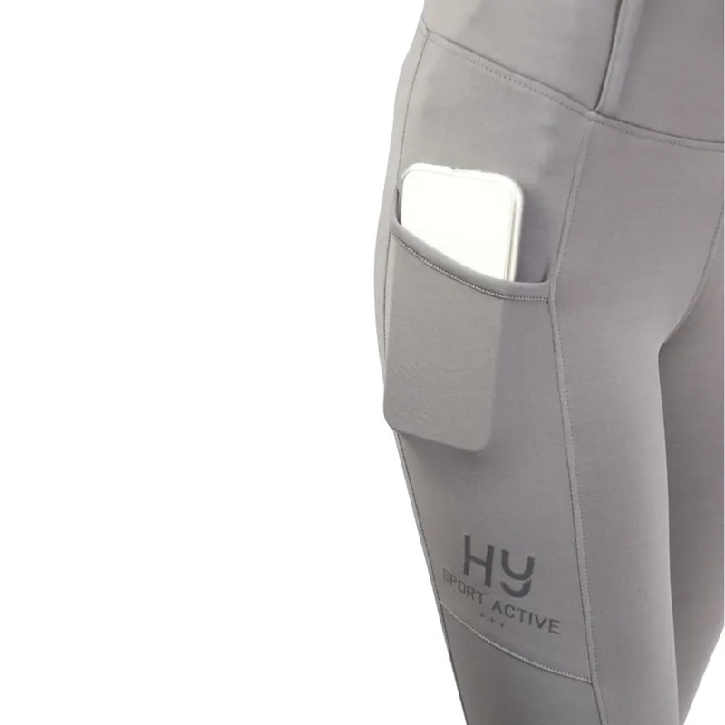 Hy Sport Active Young Rider Riding Tights - Pencil Point Grey-1
